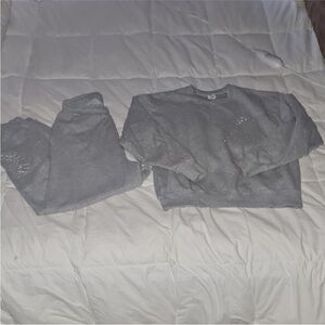 Victoria Secret PINK Grey An Silver Shimmer Set Women’s Sz Small